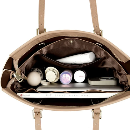 Soft Leather Tote Bag for Women – Large Work & Commute Shoulder Bag