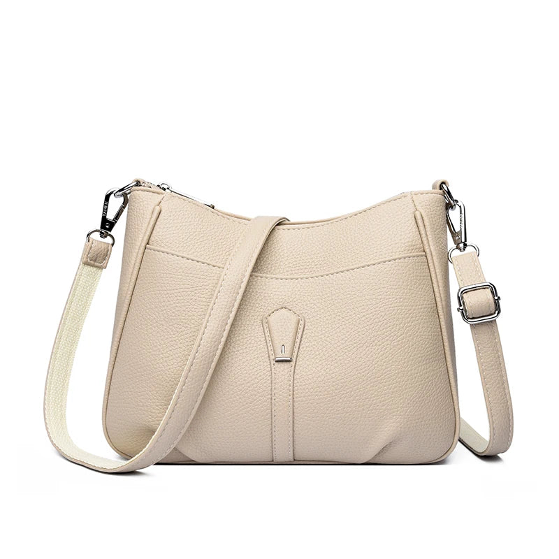 Roomy Soft Leather Crossbody Bag for Women – Classic Shoulder Purse