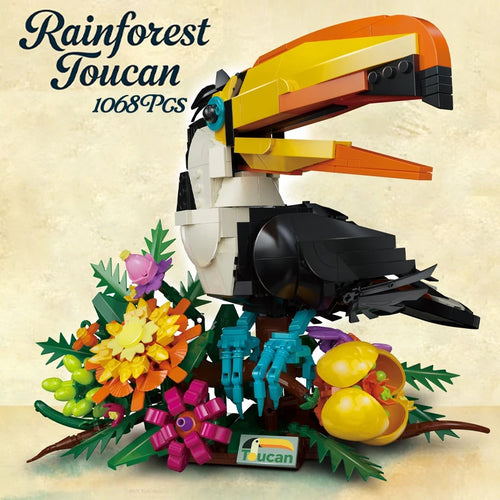 Toucan Bird Building Blocks Set – 3D Animal MOC Brick Model