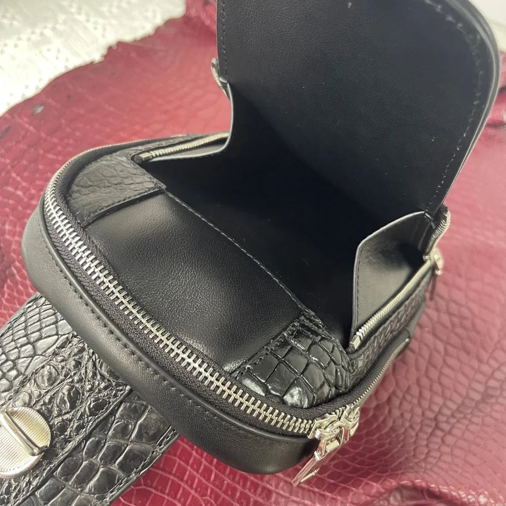 Crocodile & Stingray Leather Sling Bag for Men – Handmade Crossbody