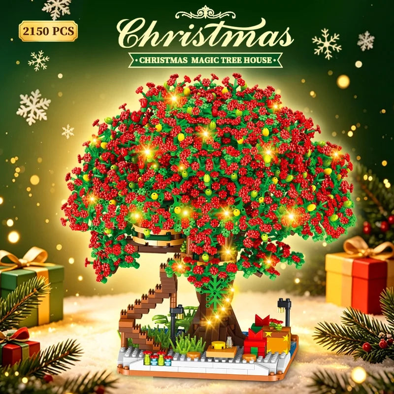 Christmas Tree House Building Blocks Set – 2150 Piece MOC