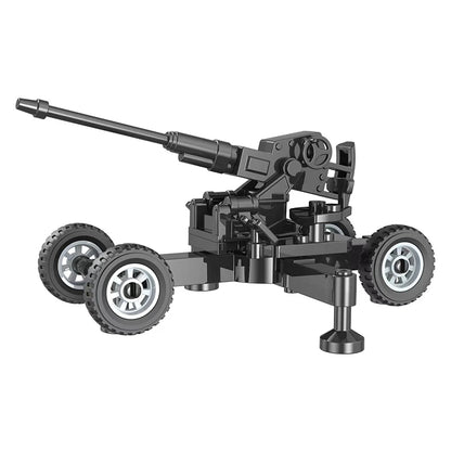 Military Anti-Aircraft Cannon MOC Building Blocks Model – WWII Artillery Brick Kit