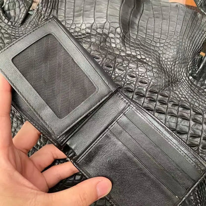 Genuine Stingray Leather Men's Bifold Wallet – Large Capacity