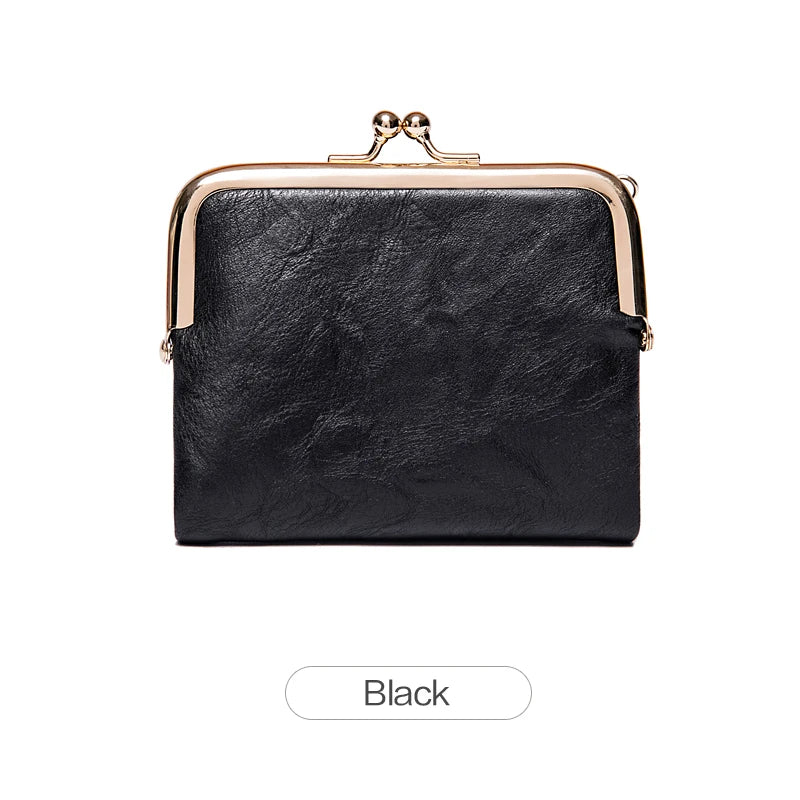 Women's Retro Kiss-Lock Coin Purse with Multi-Card Slots
