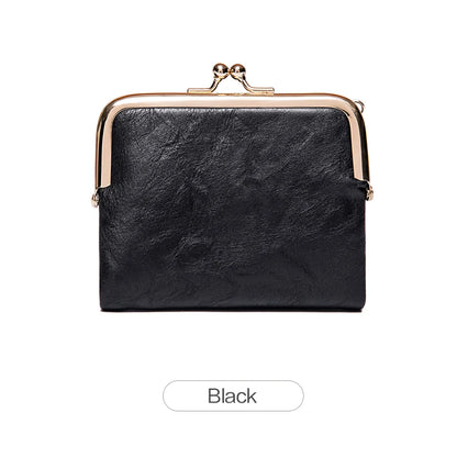 Women's Retro Kiss-Lock Coin Purse with Multi-Card Slots