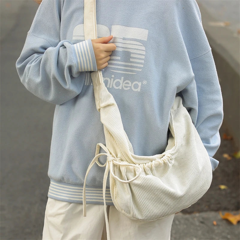 Corduroy Crossbody Shoulder Bag for Women