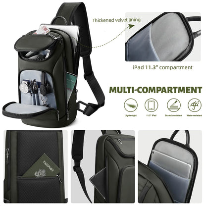 Men's Waterproof Crossbody Sling Bag – Fits 11" iPad