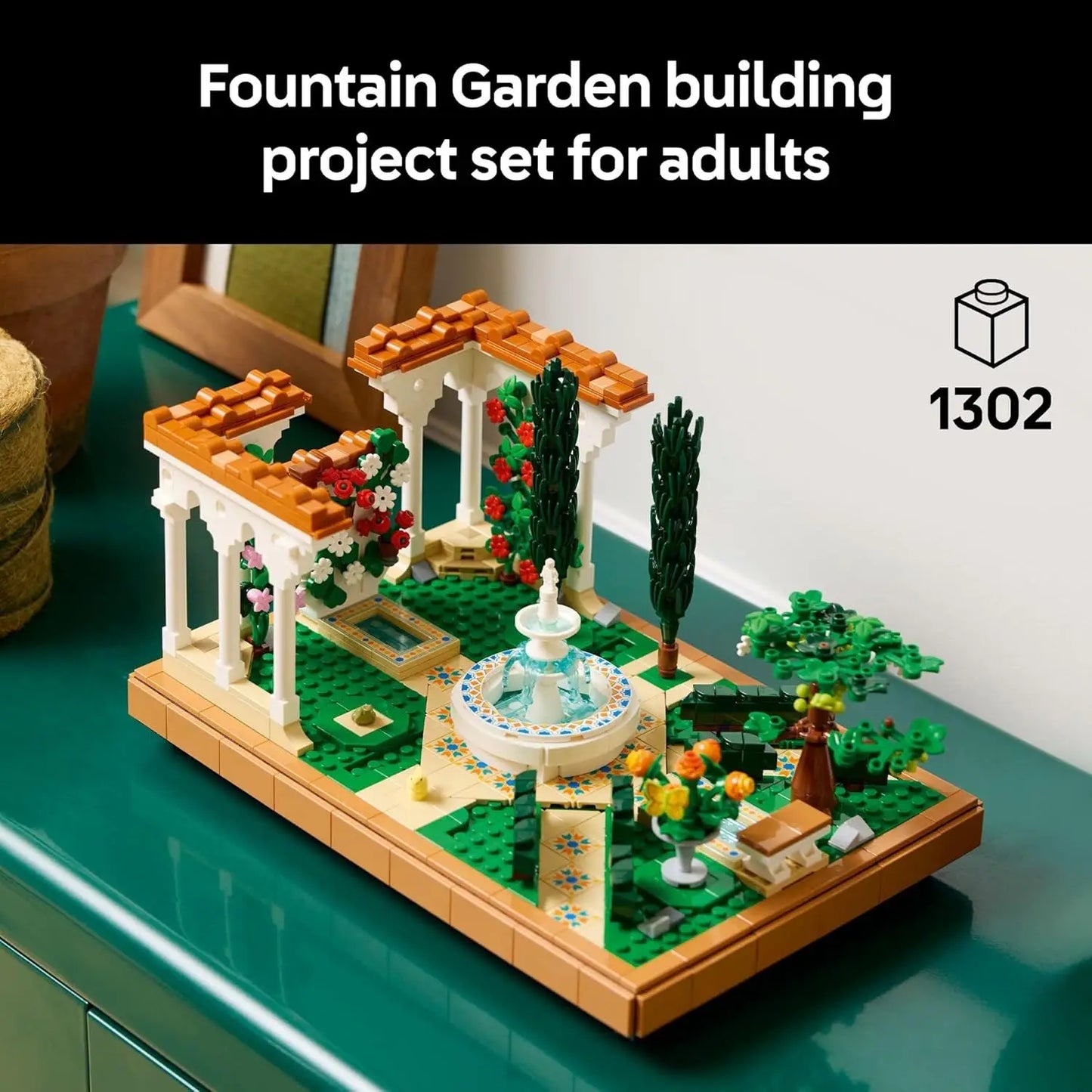 LEGO Icons 10359 Fountain Garden – 1302 Pieces for Adults