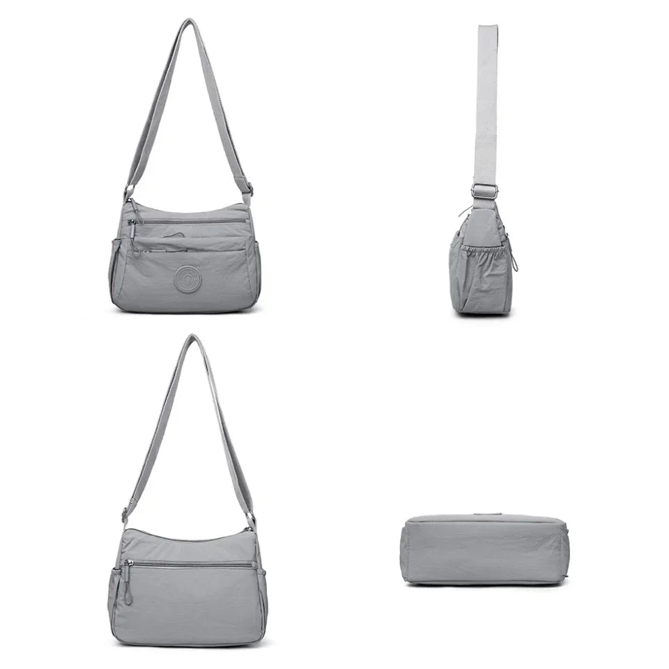Women's Multi-Pocket Crossbody Shoulder Bag – Lightweight Nylon