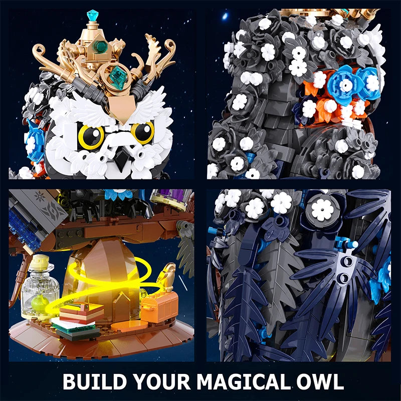 Magical Owl Building Blocks Set – 1288pcs MOC with LED Lights