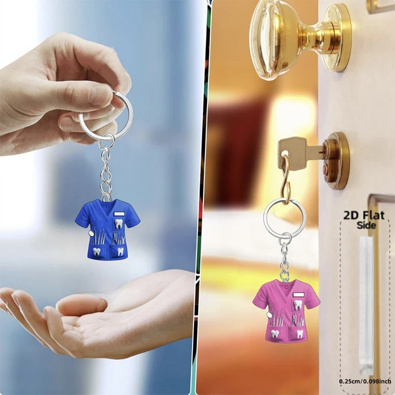 Niche Design Taekwondo Uniform Bag Pendant Fashionable Creative Flat 2d Car Keychain Personality