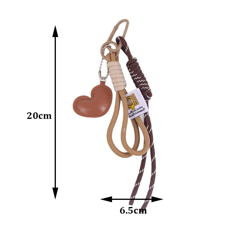 Y2K Leather Woven Rope Keychain Charm – Women's Bag Pendant