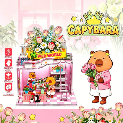 Capybara Fruit Shop DIY 3D Miniature Dollhouse Kit with LED Light