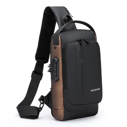 Anti-Theft Sling Bag for Men – USB Charging & Password Lock