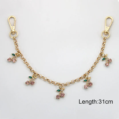 Cherry Crystal Bag Charm Chain – Rhinestone Handbag Accessory