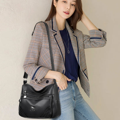 Crossbody Shoulder Bag for Women – Soft PU Leather, Multi-Pocket