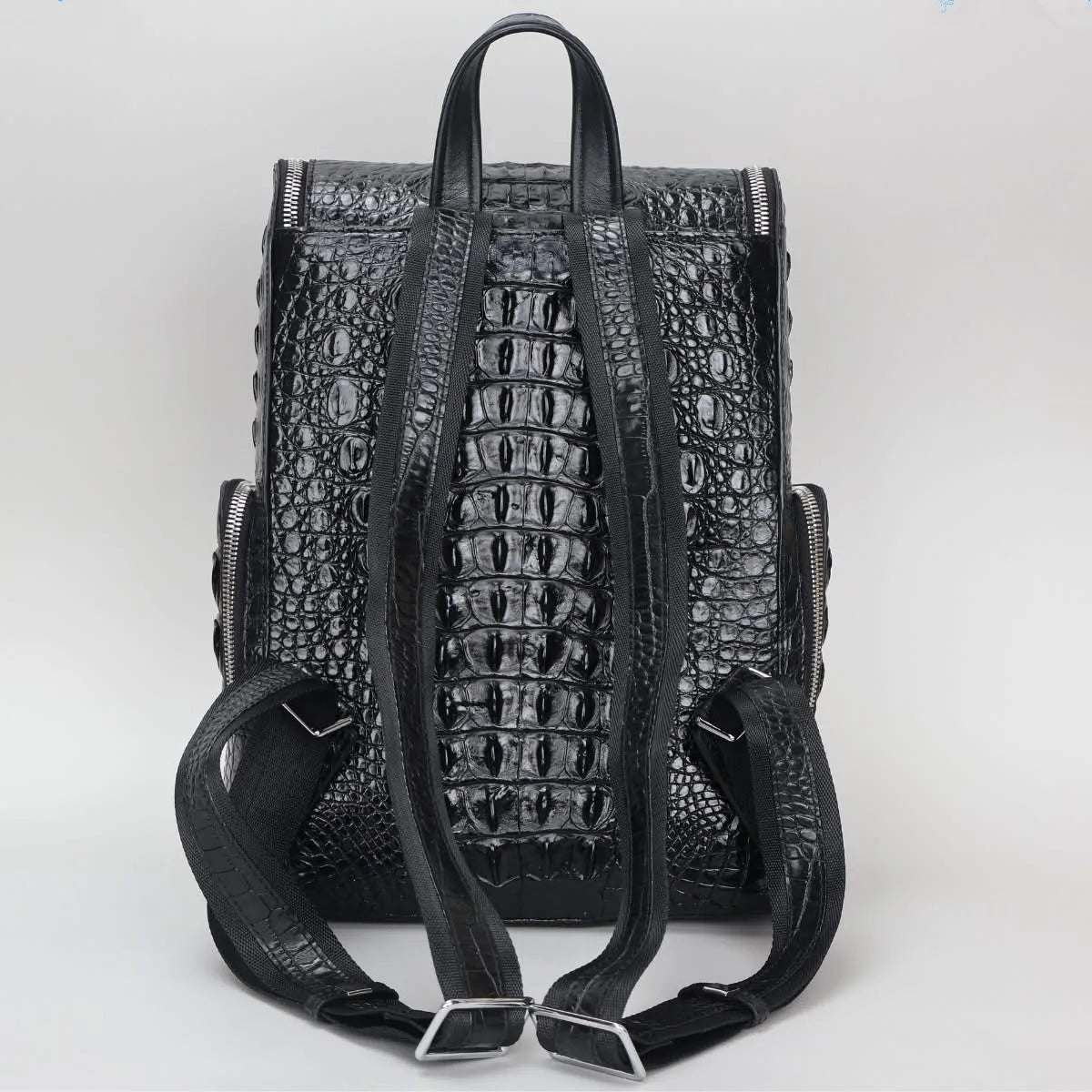 Crocodile Leather Men's Backpack – Large Capacity Laptop Bag