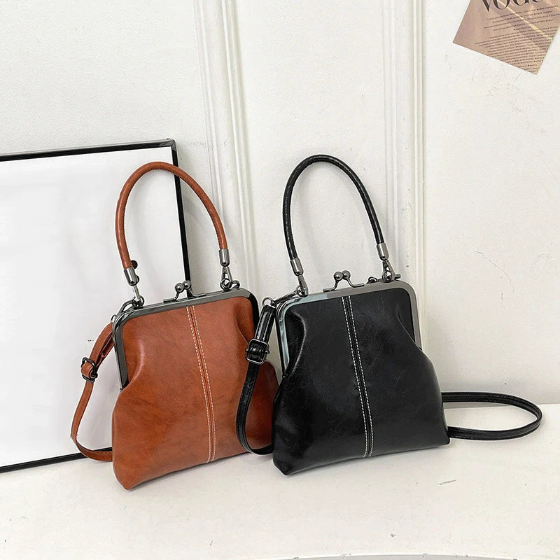 Vintage Soft Leather Crossbody Handbag for Women