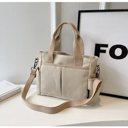Canvas Tote Bag Women's Large Capacity Crossbody Handbag