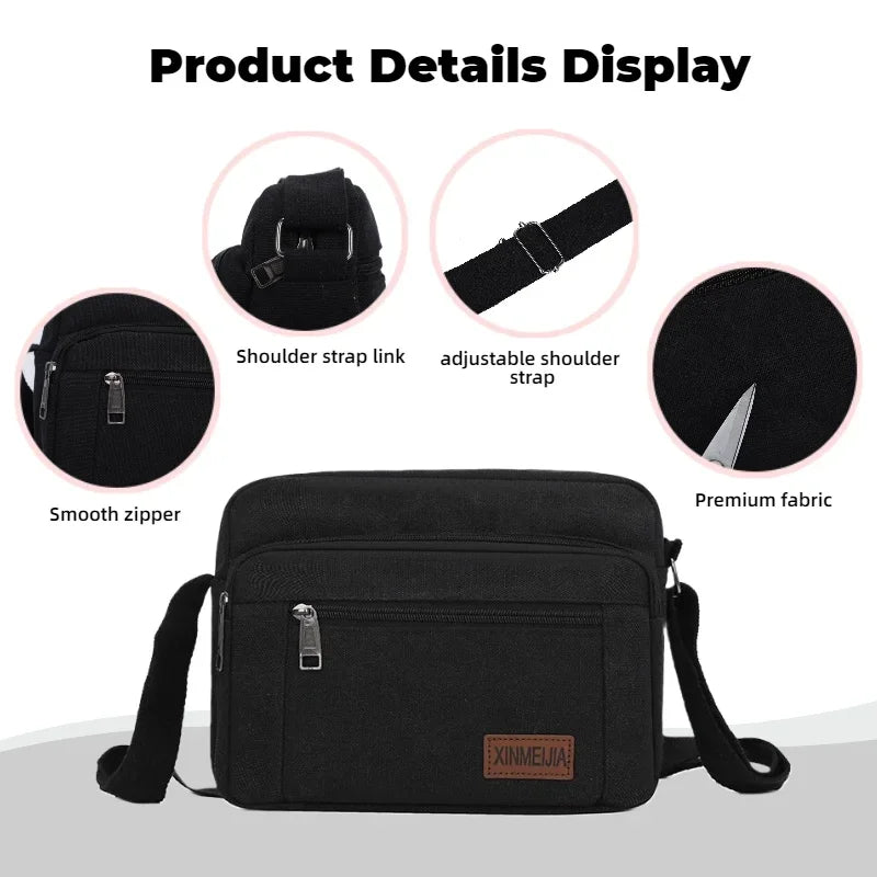 Men's Shoulder Crossbody Bag Multi-Compartment
