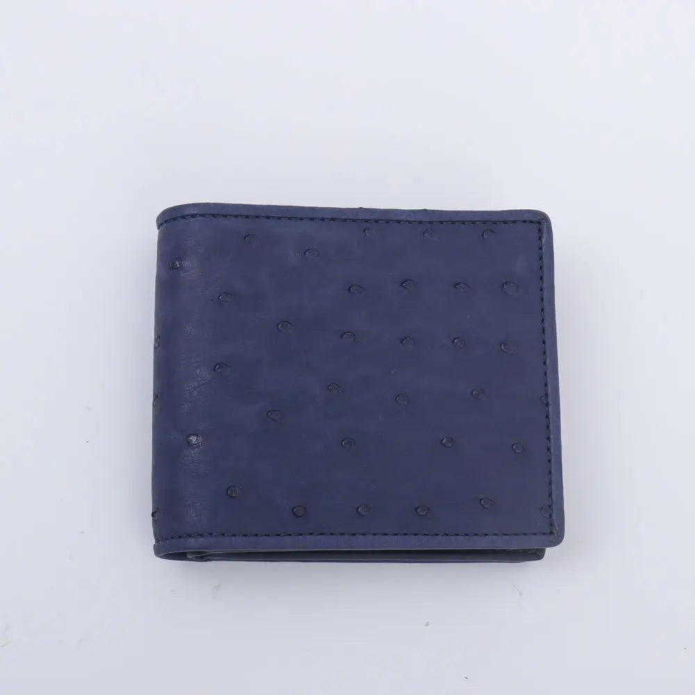 Ostrich Leather Men's Bifold Wallet – Slim Card Holder
