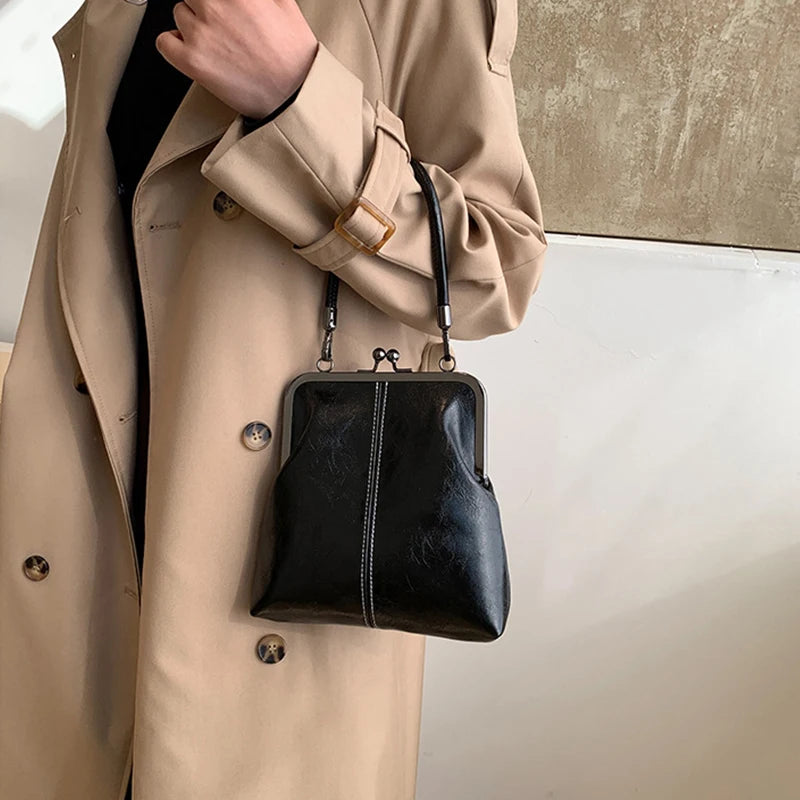 Vintage Soft Leather Crossbody Handbag for Women