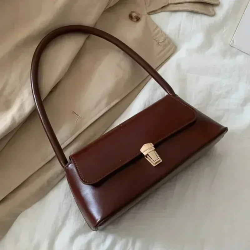 Women's Leather Shoulder Bag – Chic Underarm Handbag