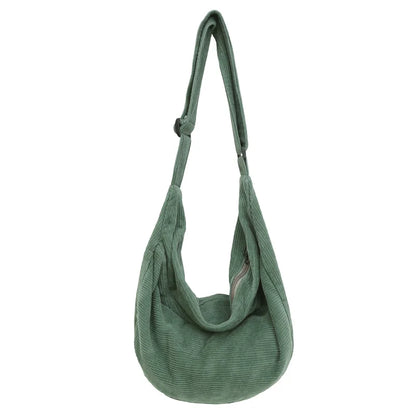Corduroy Crossbody Shoulder Bag for Women – Large Capacity