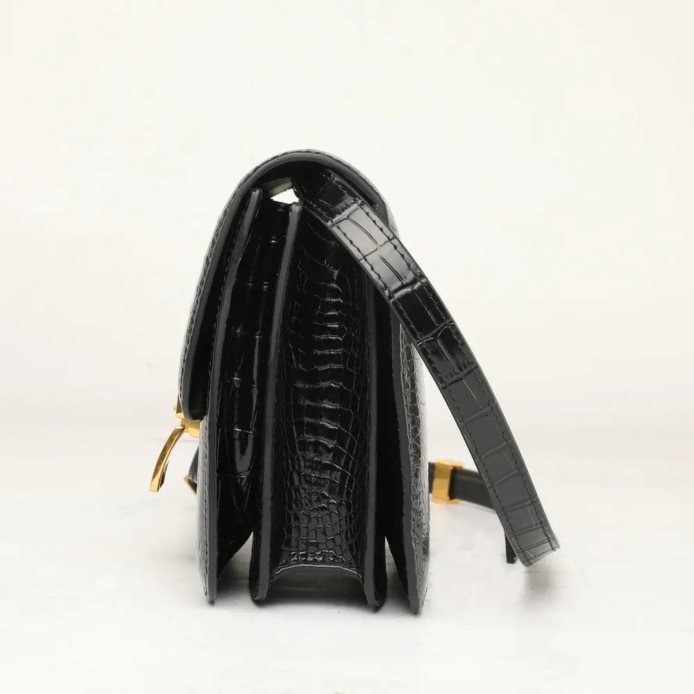 Crocodile Leather Crossbody Bag for Women – Square Shoulder Bag