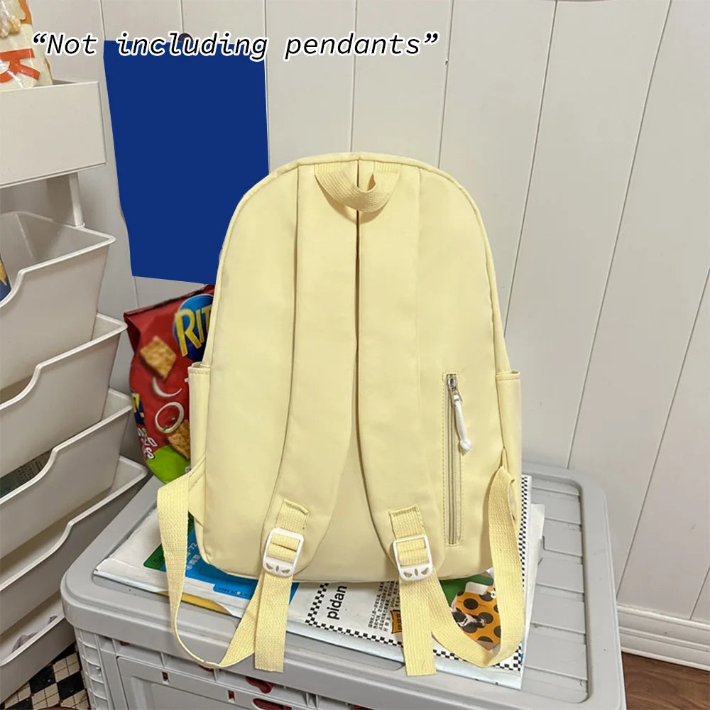 Lightweight Nylon School Backpack – Minimalist Solid Color