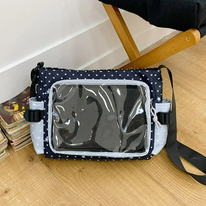 Japanese Polka Dot Crossbody Bag Women Commuting Shoulder Large Capacity Transparent Simple