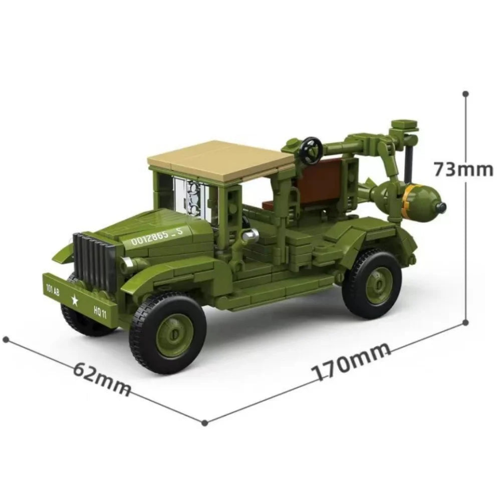 M3 Scout Car & Artillery Building Blocks Military MOC Set for Kids