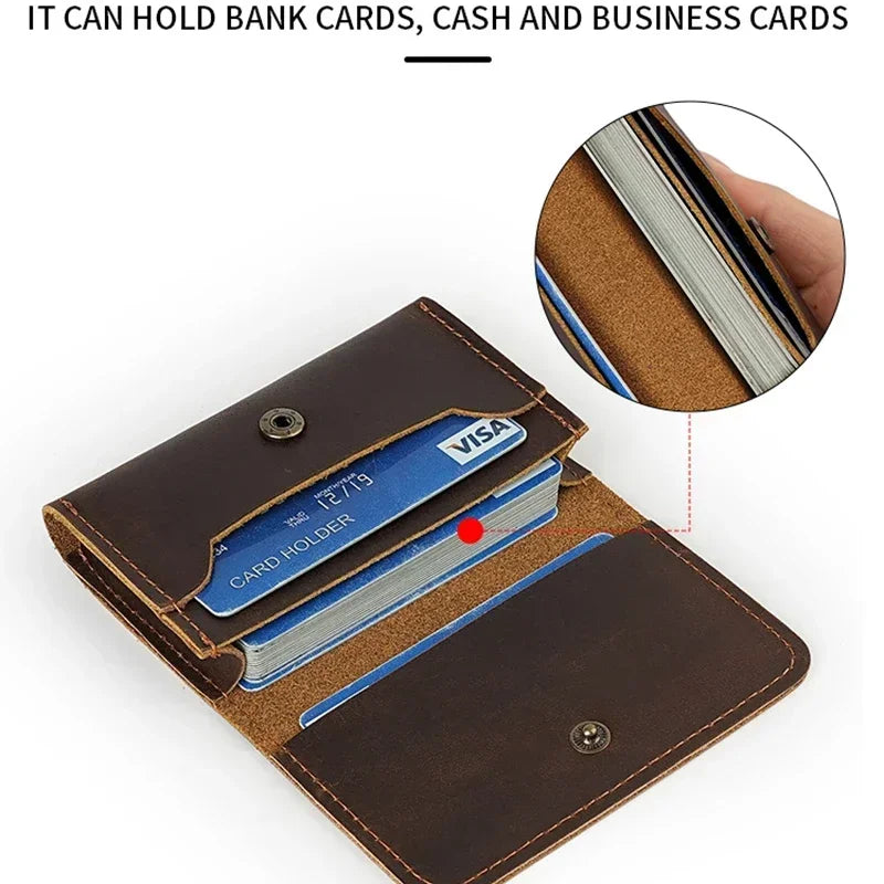 Vintage Genuine Leather Wallet & Coin Purse with Cable Organizer