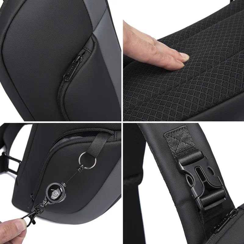 Bange Waterproof Chest Bag – Slim Multifunctional Sling Pack for Men