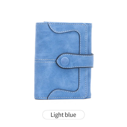 Women's Bifold Snap Wallet – Compact Vintage Short Purse