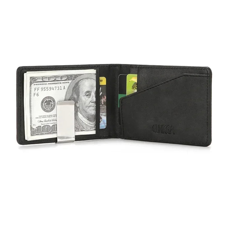Leather Money Clip Wallet – Slim Card Holder for Men & Women