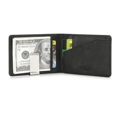 Leather Money Clip Wallet – Slim Card Holder for Men & Women