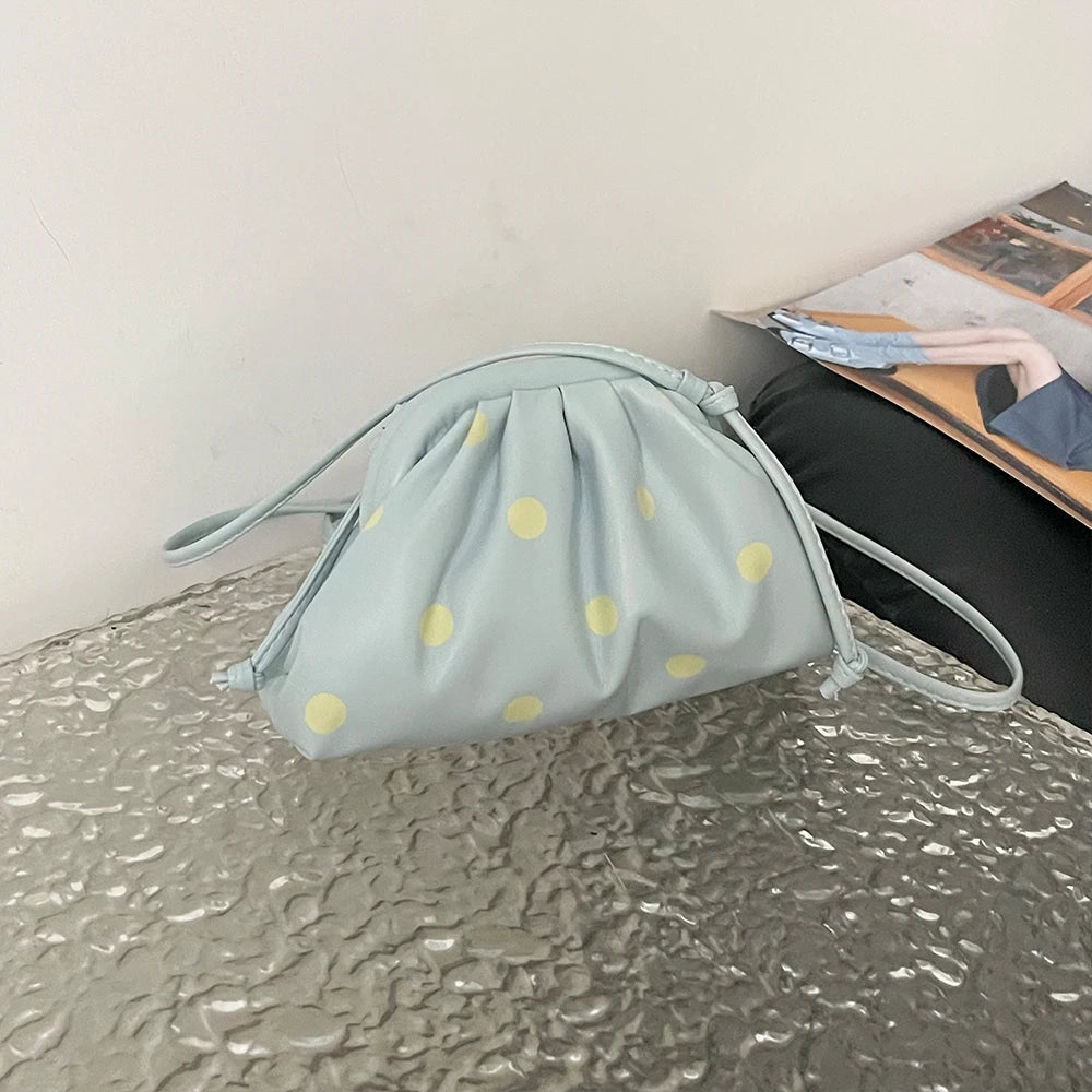 Polka Dot Mini Crossbody Bag – Cute Cloud Clutch Purse