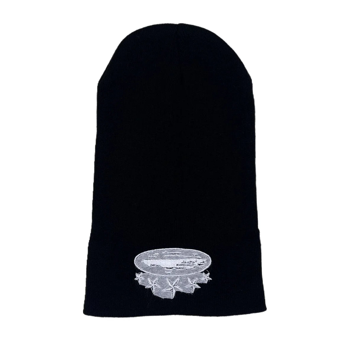 Winter Knitted Beanie Hat – Star & Ship Embroidery Warm Cap