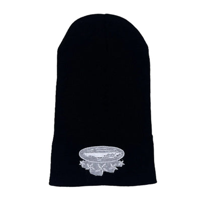 Winter Knitted Beanie Hat – Star & Ship Embroidery Warm Cap