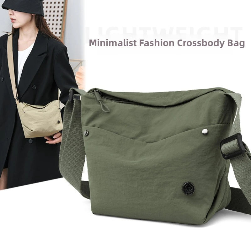 Lightweight Nylon Crossbody Bag – Wide Strap Women's Shoulder Bag