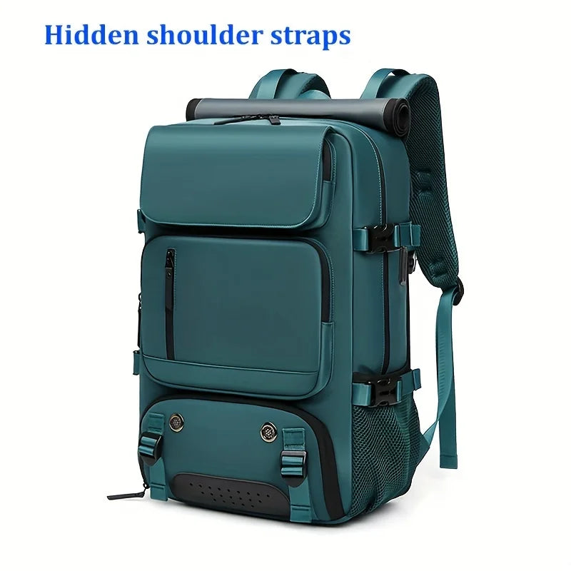 Waterproof 16" Laptop Backpack with Shoe Bag, Hidden USB Port & Hidden Shoulder Straps