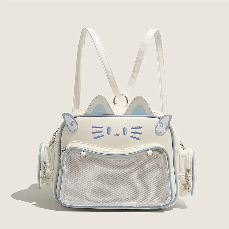 Kawaii Cat Ita Backpack – Y2K Aesthetic Girls School Bag