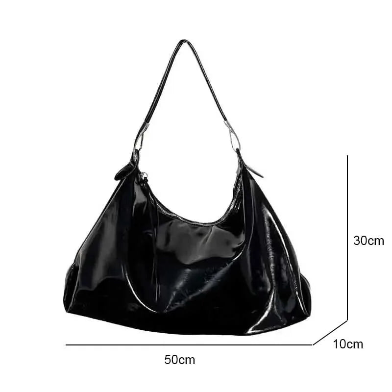 Large Leather Tote Bag for Women – Vintage Aesthetic Shoulder Bag