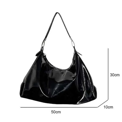 Large Leather Tote Bag for Women – Vintage Aesthetic Shoulder Bag
