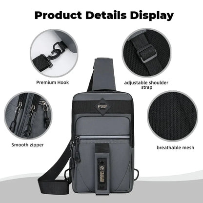 Men's Chest Bag Multi-Compartment Sling Shoulder Bag