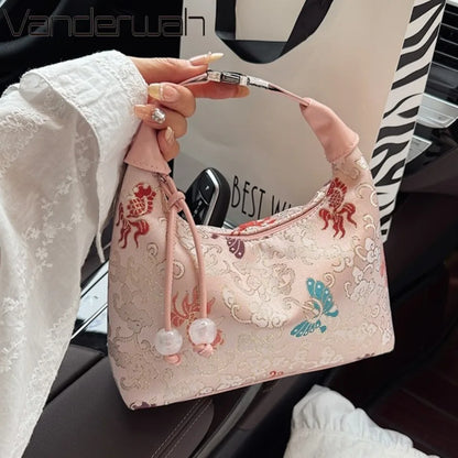 Chinese Brocade Silk Handbag – Women's Embroidered Crossbody Purse