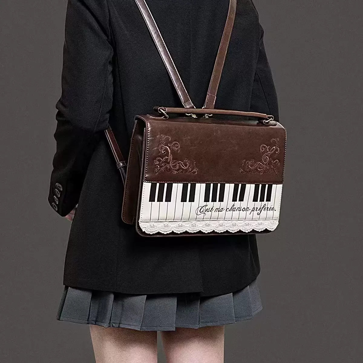 Piano Keyboard Crossbody Bag – Vintage Y2K Shoulder Bag for Women