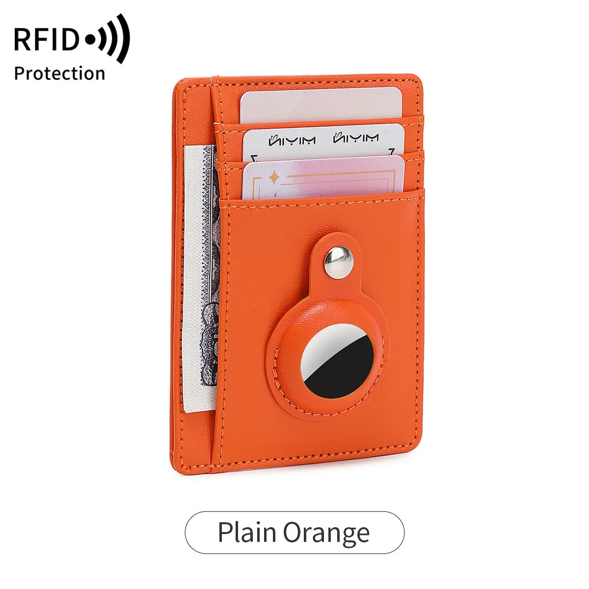 RFID Blocking Slim Card Wallet with AirTag Holder – Unisex