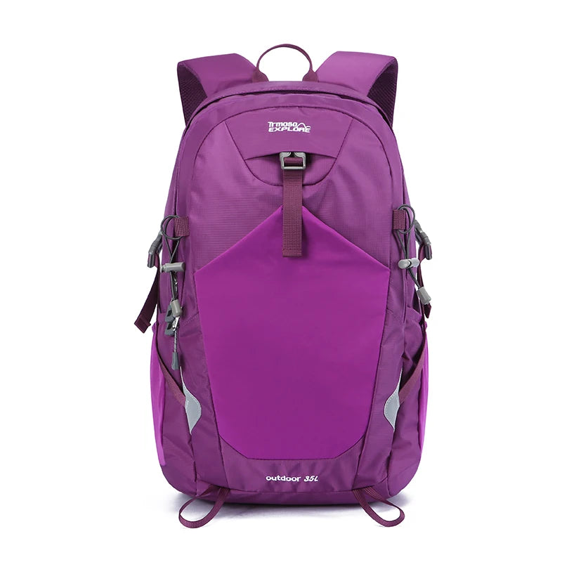 Hiking Backpack 35L – Durable Nylon Outdoor Pack with Reflective Strip